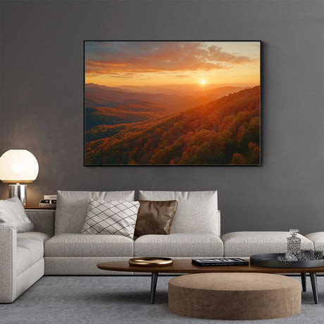 "Golden Mountain Sunset" – Capturing Nature's Serenity -  Canvas Wall Art