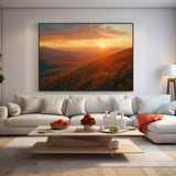 "Golden Mountain Sunset" – Capturing Nature's Serenity -  Canvas Wall Art