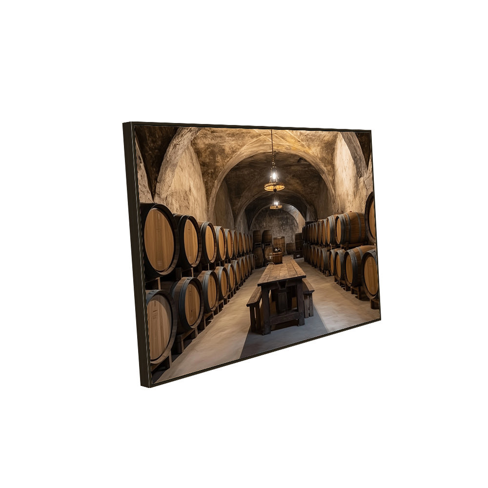 "Rustic Winery Cellar"  – A Taste Of Tradition And Elegance -Canvas Wall Art