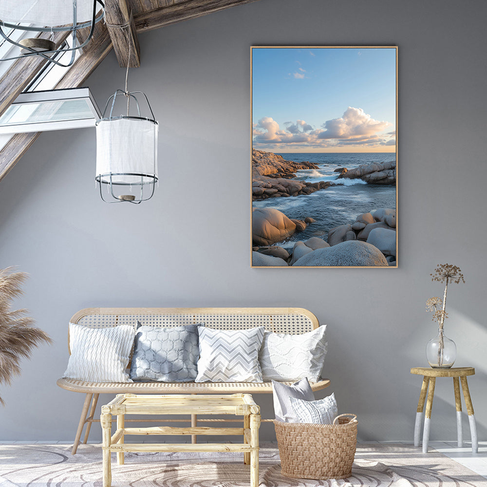 Tranquil Coastal Stream Canvas Wall Art