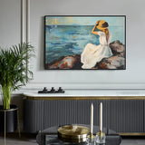 Elegant Seaside Lady Canvas Wall Art