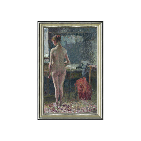 Naked Woman From Behind In An Interior By Camille Pissarro.