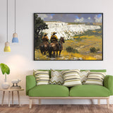 Canvas Wall Art - Riders In A Vast Western Landscape