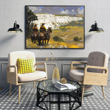 Canvas Wall Art - Riders In A Vast Western Landscape