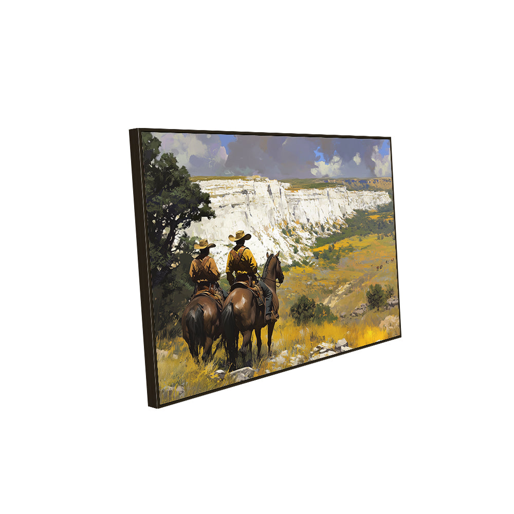 Canvas Wall Art - Riders In A Vast Western Landscape