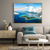 Canvas Wall Art - Scenic Island View From Airplane Window