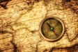 Compass on Vintage World Map Canvas Wall Art