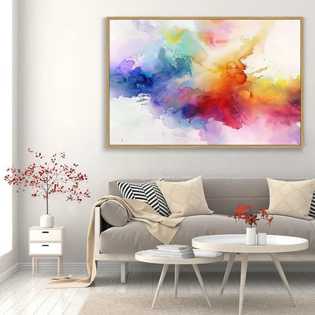 Vibrant Watercolor Explosion Canvas Wall Art