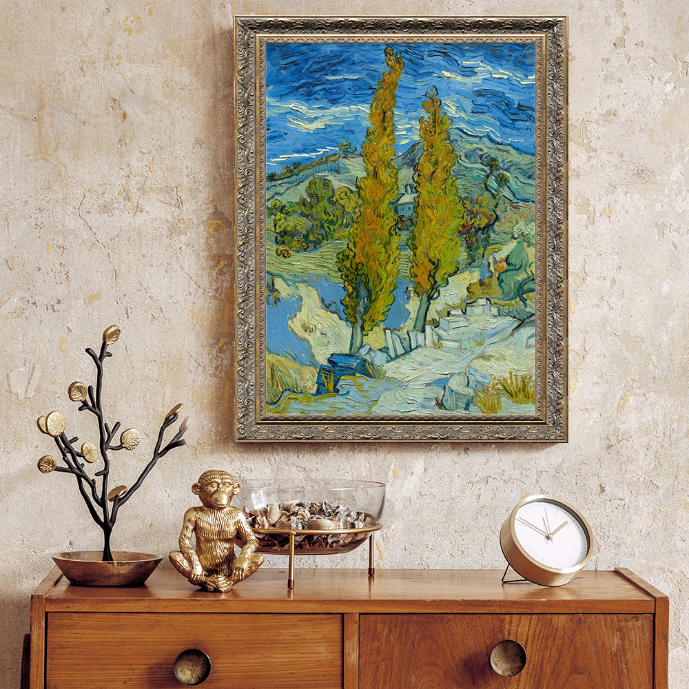 Golden Cypresses Vincent Van Gogh-Inspired Canvas Wall Art