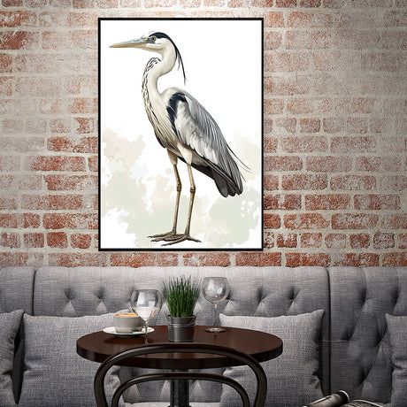 Canvas Wall Art - Graceful Heron In Nature