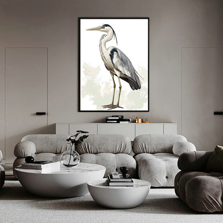 Canvas Wall Art - Graceful Heron In Nature