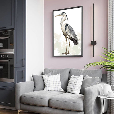 Canvas Wall Art - Graceful Heron In Nature