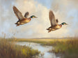 Canvas Wall Art - Majestic Flying Ducks