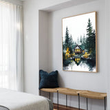 Tranquil Forest Cabin Canvas Wall Art