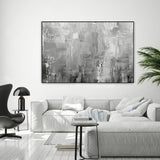 Silver Mist Abstract Canvas Wall Art