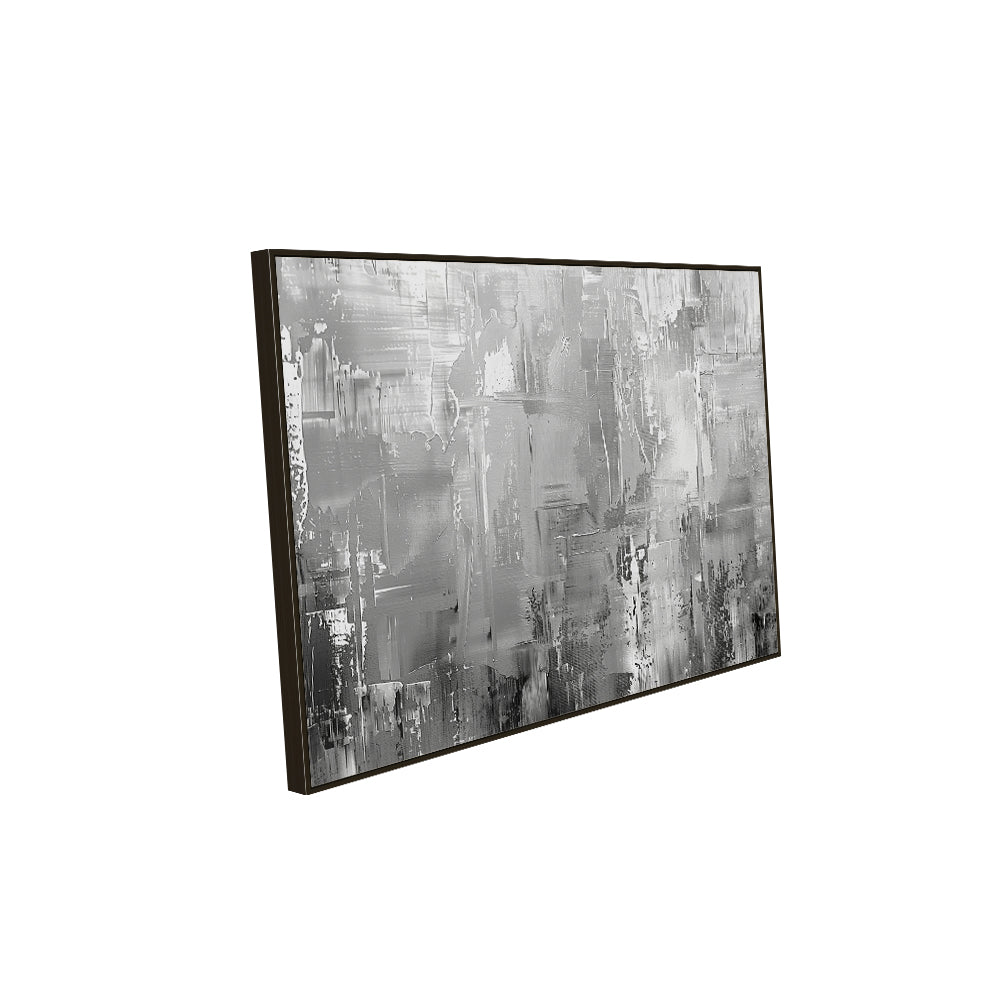 Silver Mist Abstract Canvas Wall Art