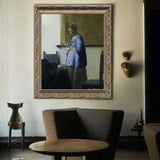 Woman Reading A Letter At An Open Window By Johannes Vermeer