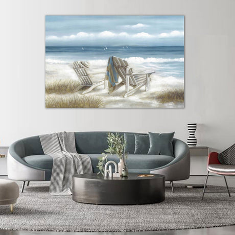 Relaxing Beach Chairs Canvas Wall Art