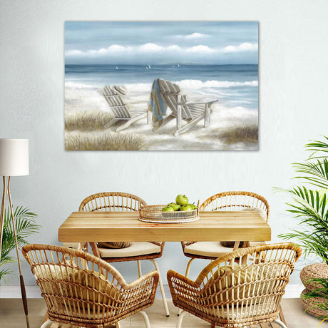 Relaxing Beach Chairs Canvas Wall Art