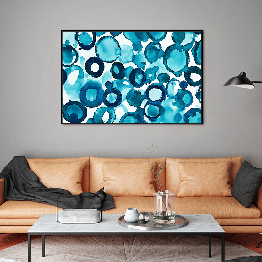 Blue Bubble Canvas Wall Art