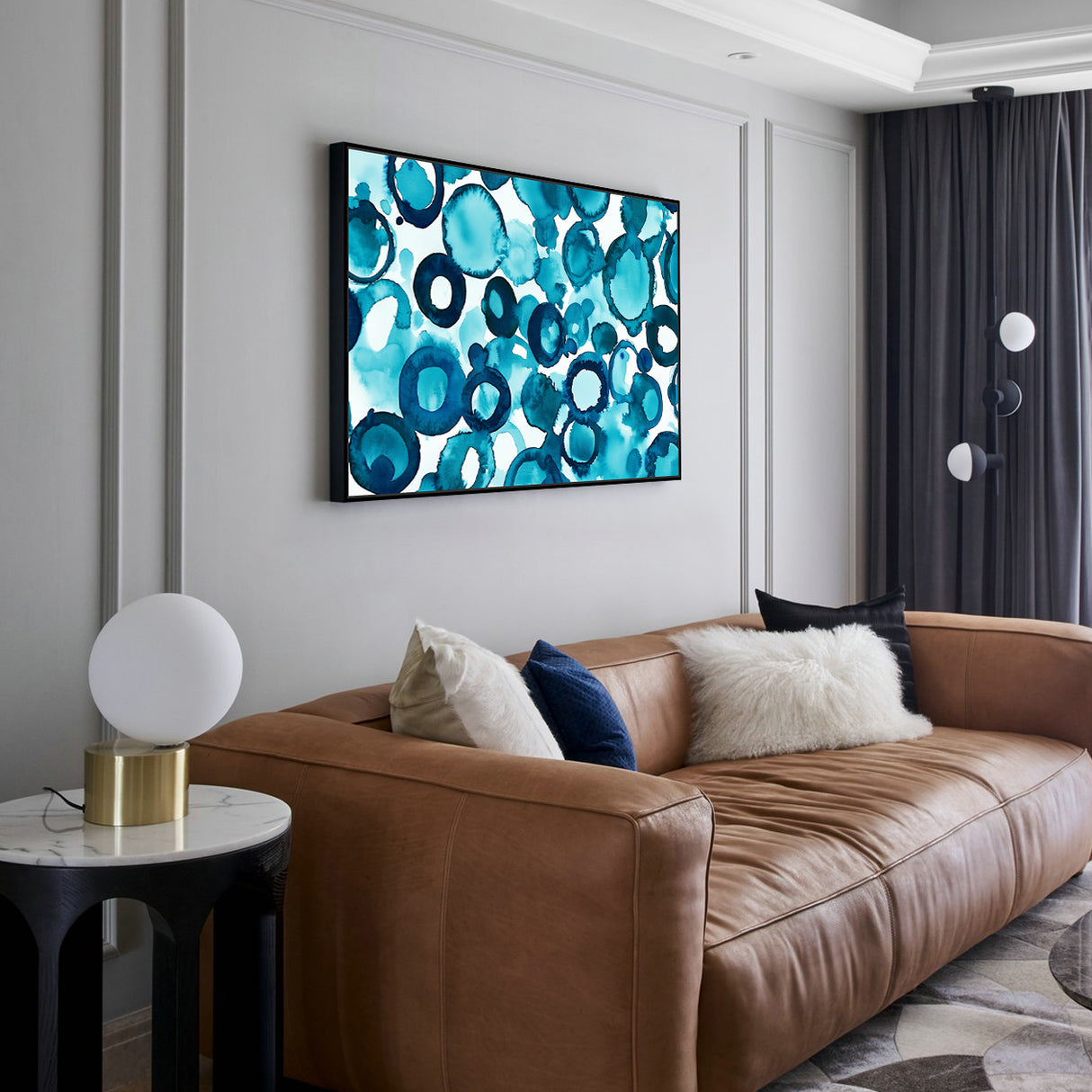 Blue Bubble Canvas Wall Art