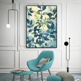Ethereal Blue Foliage Canvas Wall Art