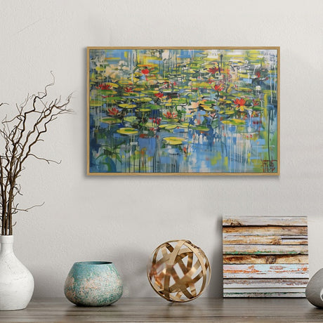 Lush Water Lily Pond Canvas Wall Art