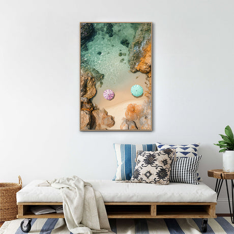 Coastal Serenity- Aerial Beach View Canvas Wall Art