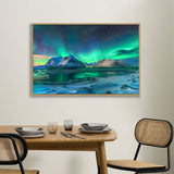 Aurora Borealis over Arctic Mountains Canvas Wall Art