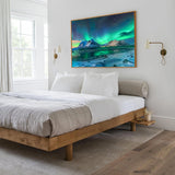 Aurora Borealis over Arctic Mountains Canvas Wall Art