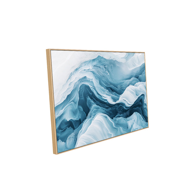 Ocean Waves in Shades of Blue-Canvas Wall Art