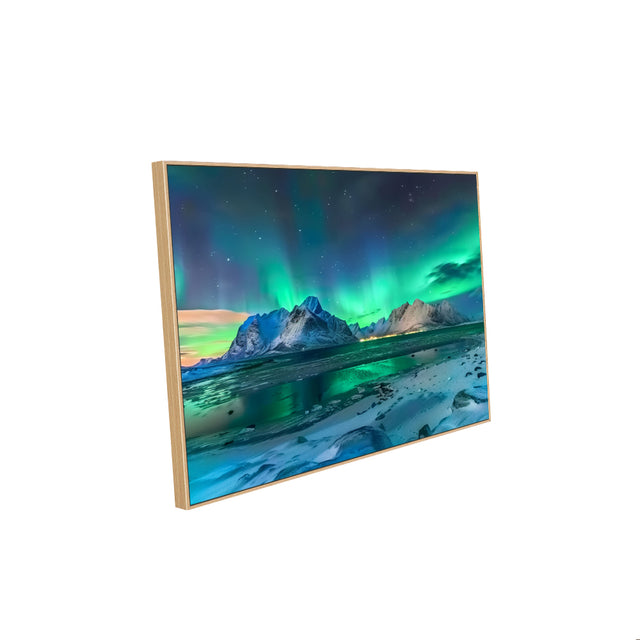 Aurora Borealis over Arctic Mountains Canvas Wall Art