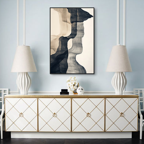 Monochrome Wave Canvas Wall Art 