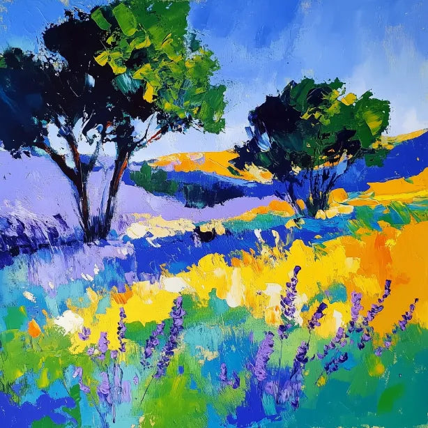Vibrant Countryside Landscape Canvas Wall Art