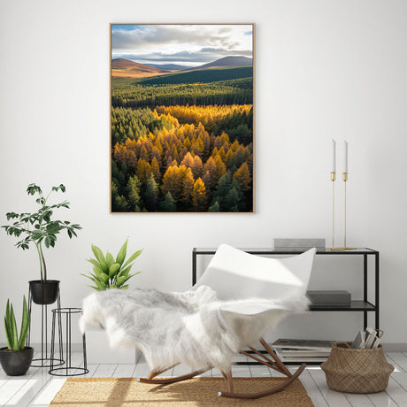 Golden Forest Valley Canvas Wall Art