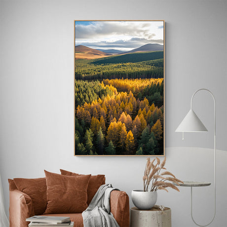 Golden Forest Valley Canvas Wall Art