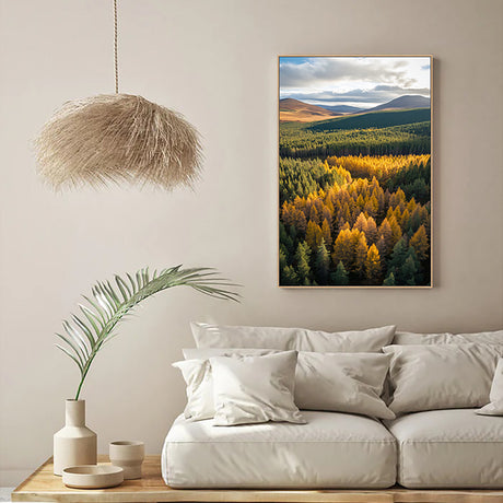 Golden Forest Valley Canvas Wall Art