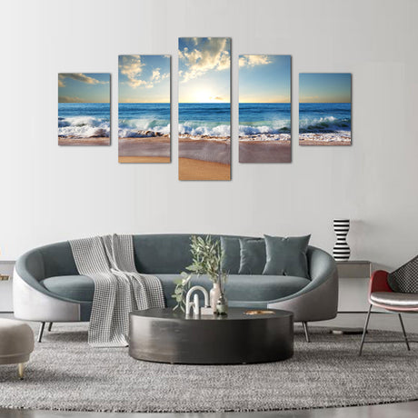 Golden Beach Sunrise Canvas Wall Art