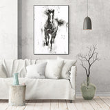 Galloping Elegance Monochrome Horse Canvas Wall Art