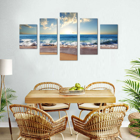 Golden Beach Sunrise Canvas Wall Art