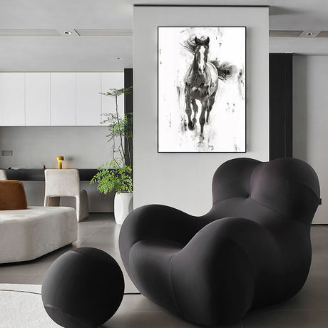 Galloping Elegance Monochrome Horse Canvas Wall Art