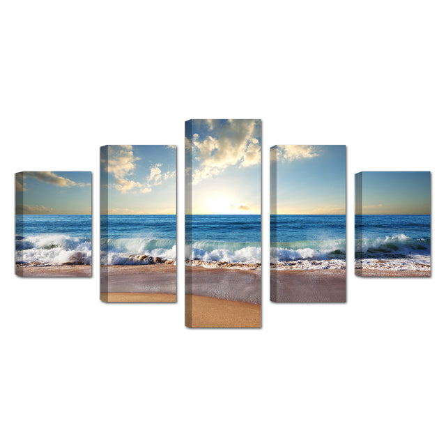 Golden Beach Sunrise Canvas Wall Art