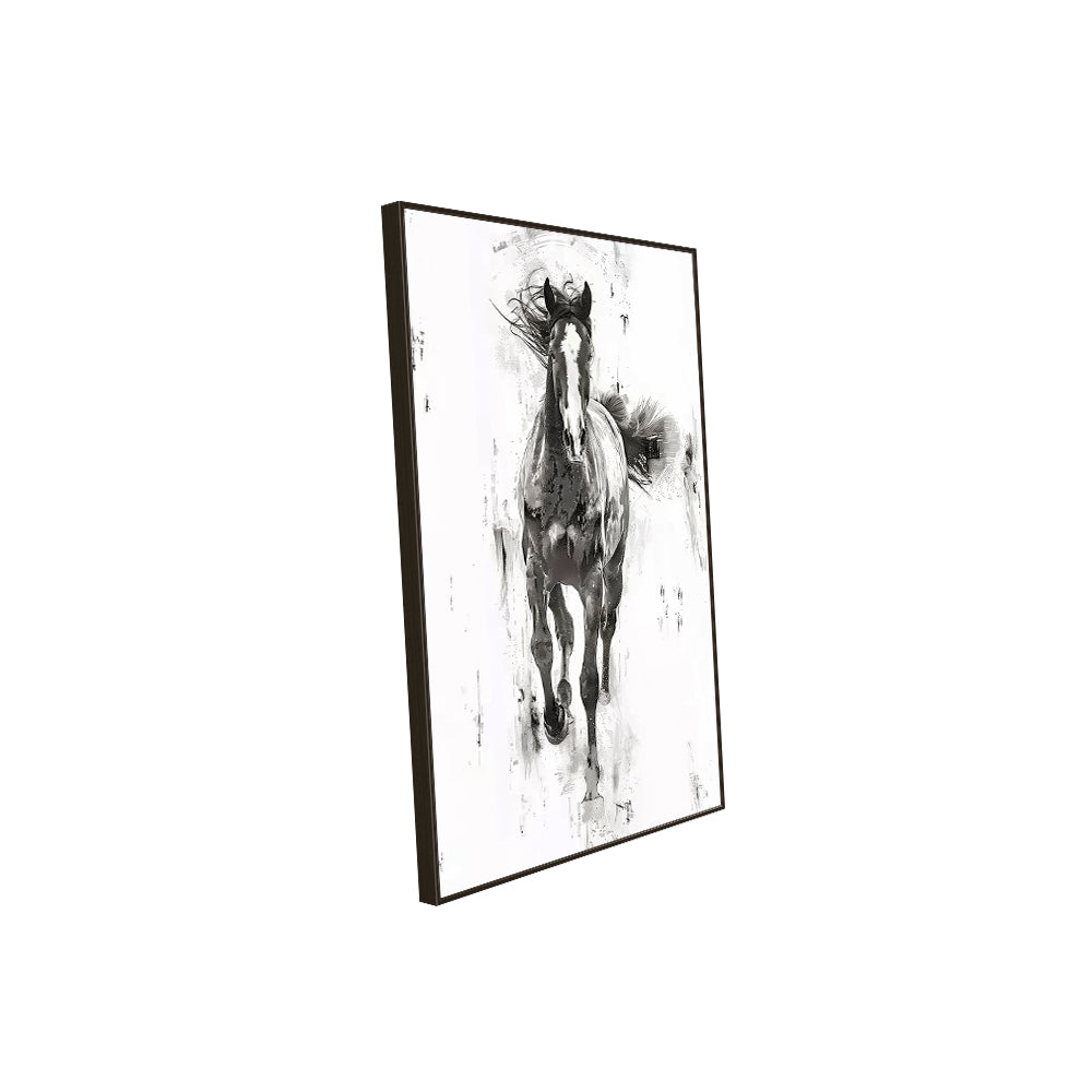 Galloping Elegance Monochrome Horse Canvas Wall Art