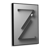 Sleek Monochrome Geometric Z Canvas Wall Art
