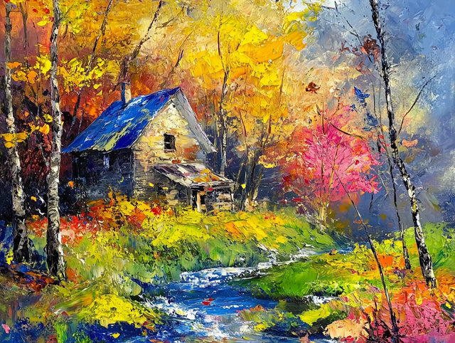 Charming Countryside Cabin Canvas Wall Art
