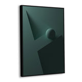 Mystic Green Geometric Shape With Sphere Canvas Wall Art