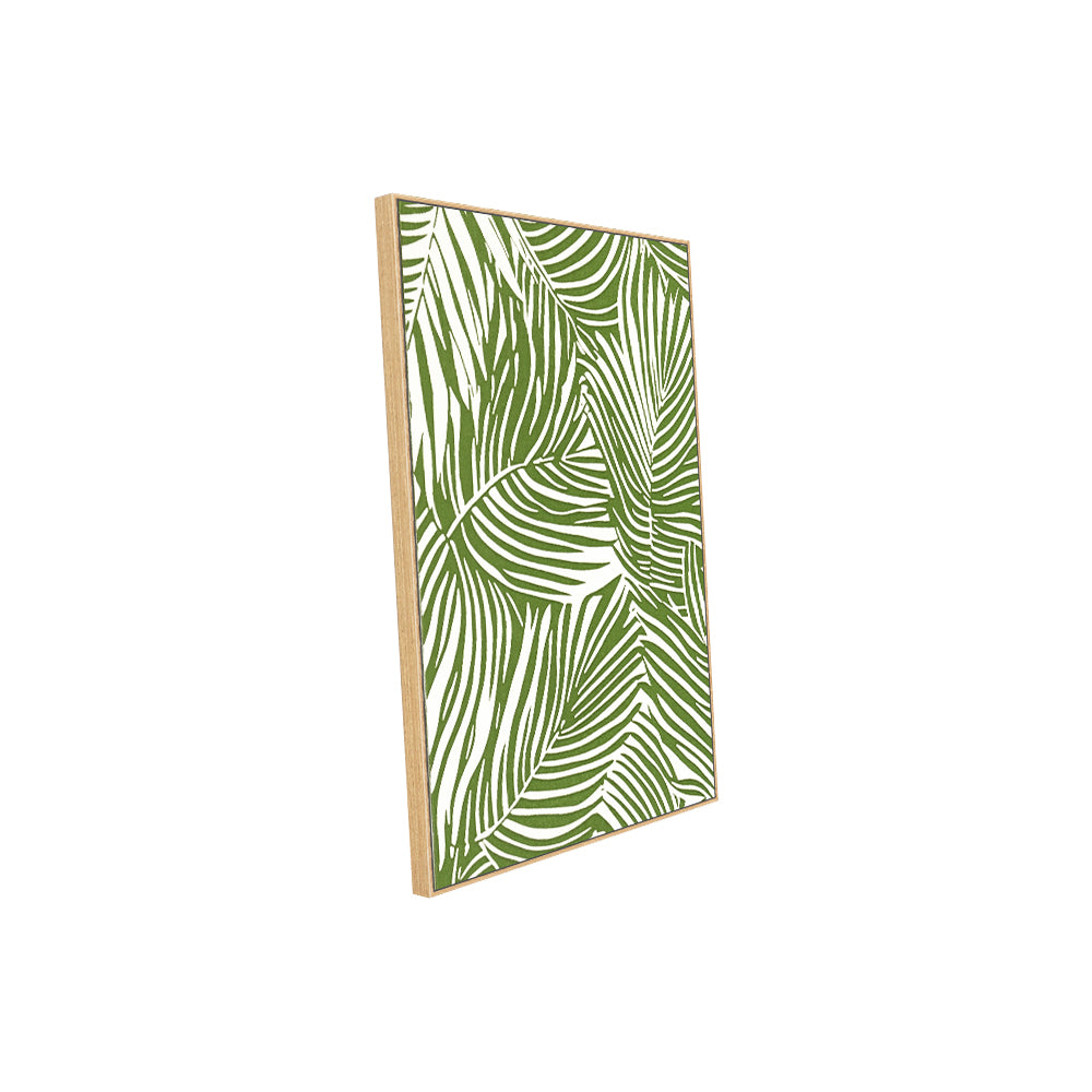 Tropical Elegance: Green Palm Leaf Pattern Canvas Wall Art