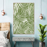 Tropical Elegance: Green Palm Leaf Pattern Canvas Wall Art
