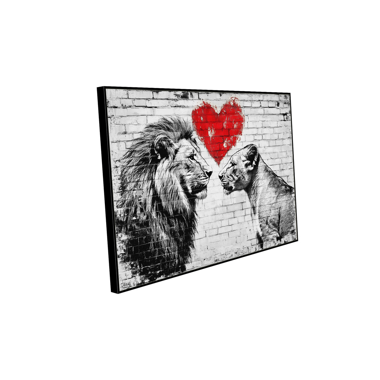 Lion & Lioness Love Canvas Wall Art