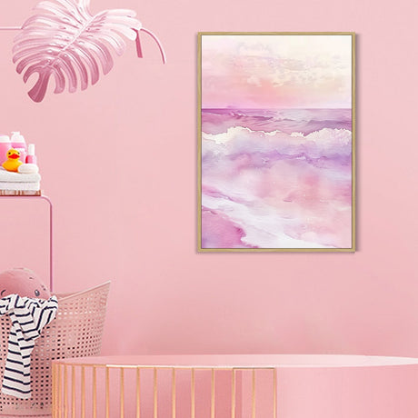 Pink Serenity Ocean Canvas Wall Art